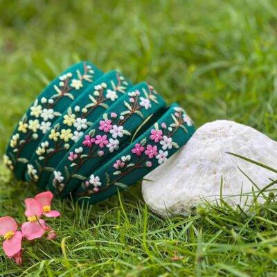 Little Floral Embroidered Headband | Linnen Embroidered Wildflowers Headband