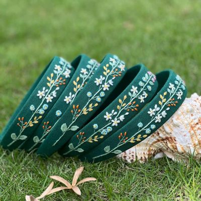Handmade Embroidered Wildflowers Headband, Floral Hair Band, Comfortable No Headache Headband, Boho Hair Accessory for Women