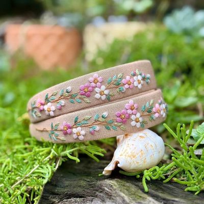 Embroidered Wildflowers Headband for Women | Comfortable Floral Hair Band