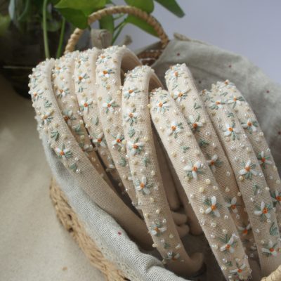 Floral Embroidered Headband | Handmade Wildflowers Headband | Soft & Comfortable | Boutique Style Hair Accessory