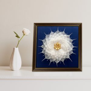 Bodhi leaf mandala with a gold-plated lotus center