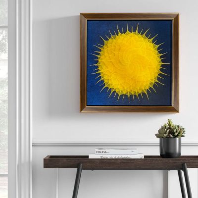 16-inch Bodhi leaf mandala wall art in a frame